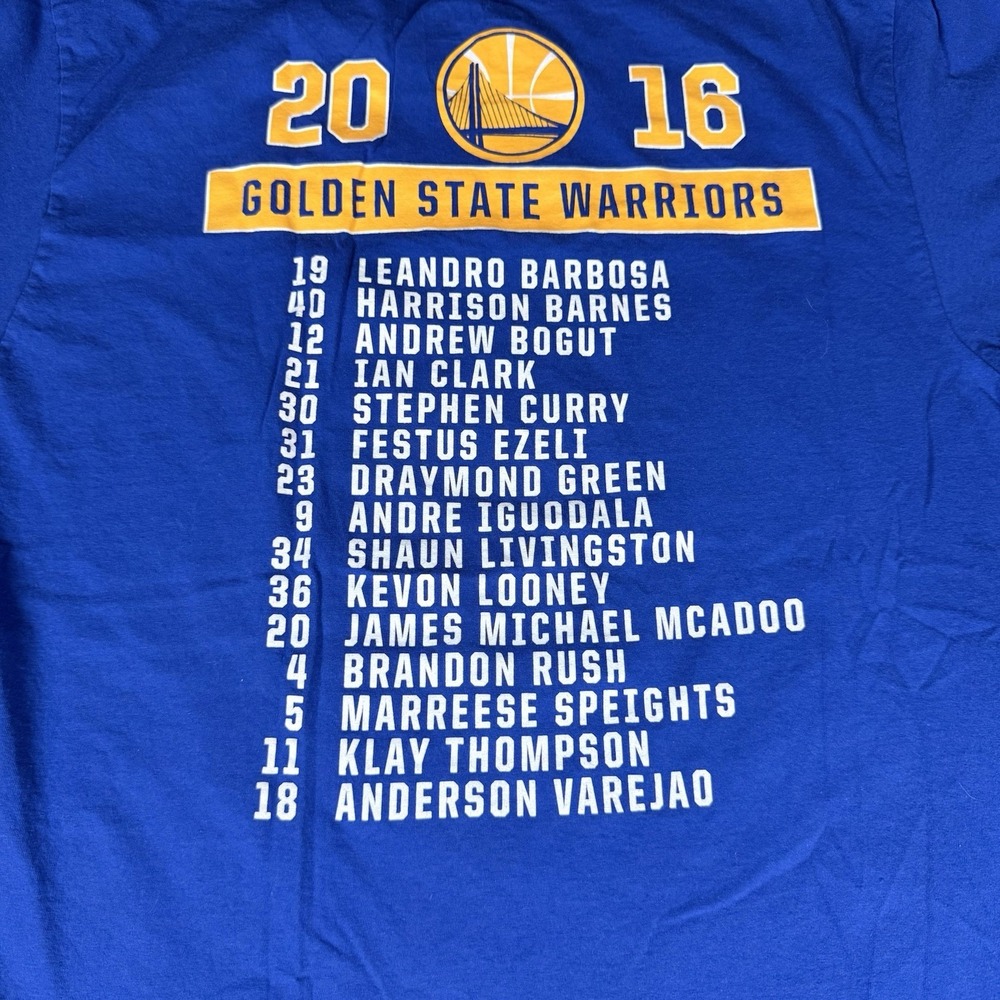 Golden State Warriors 2018 Playoffs Men's T-shirt With Roster On Back Large - Picture 2 of 7
